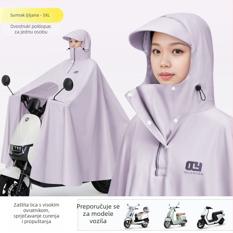 Ponoć za bicikl s punom pokrivenošću tijela, visokim ovratnikom, PVC materijalom i PU ljepilnim slojem