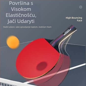 Set od 2 ping-pong palica s Shakehand držajem, visoka elastičnost, poplar ploča, guma s pozitivnim ljepilom, uključuje futrolu i 3 loptice