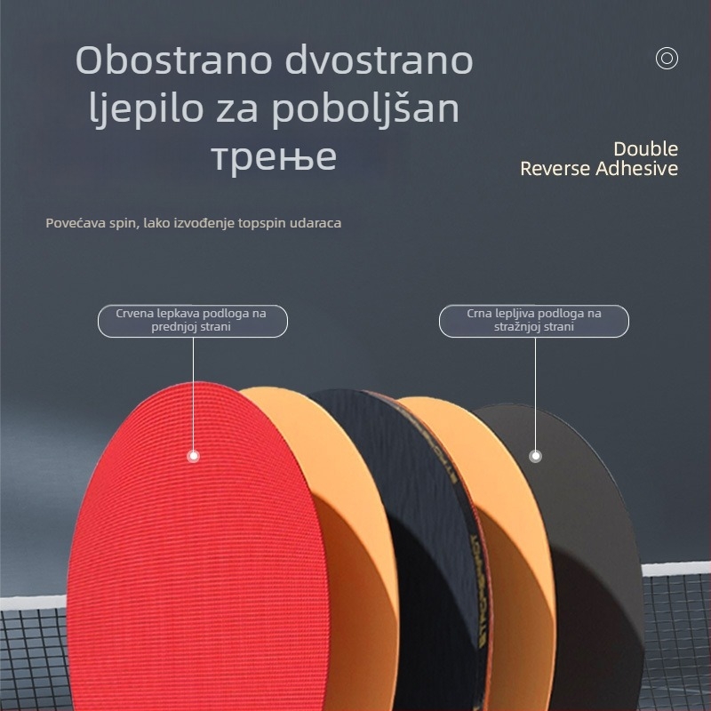 Set od 2 ping-pong palica s Shakehand držajem, visoka elastičnost, poplar ploča, guma s pozitivnim ljepilom, uključuje futrolu i 3 loptice
