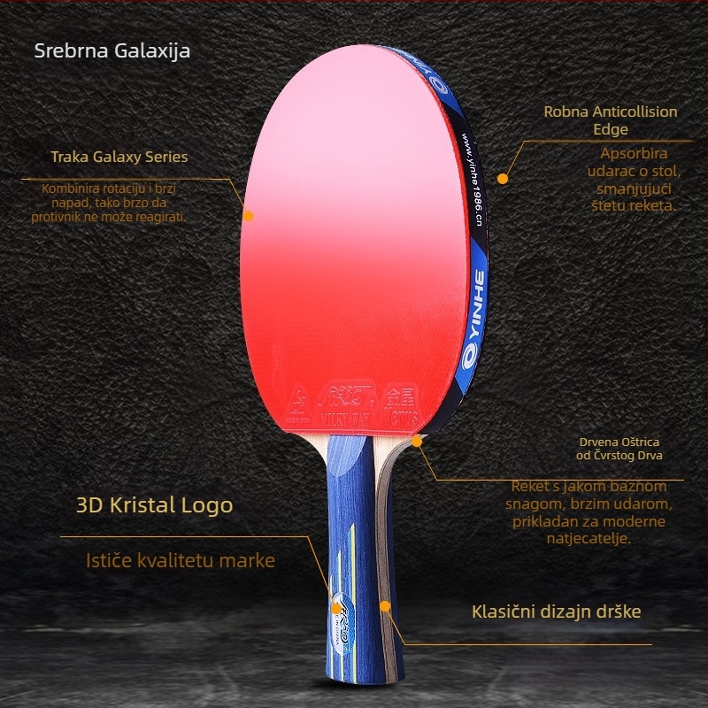 Galaxy reketa za stolni tenis s 56 zvjezdica, visoka elastičnost, dječja profesionalna raketa ravnog udarca