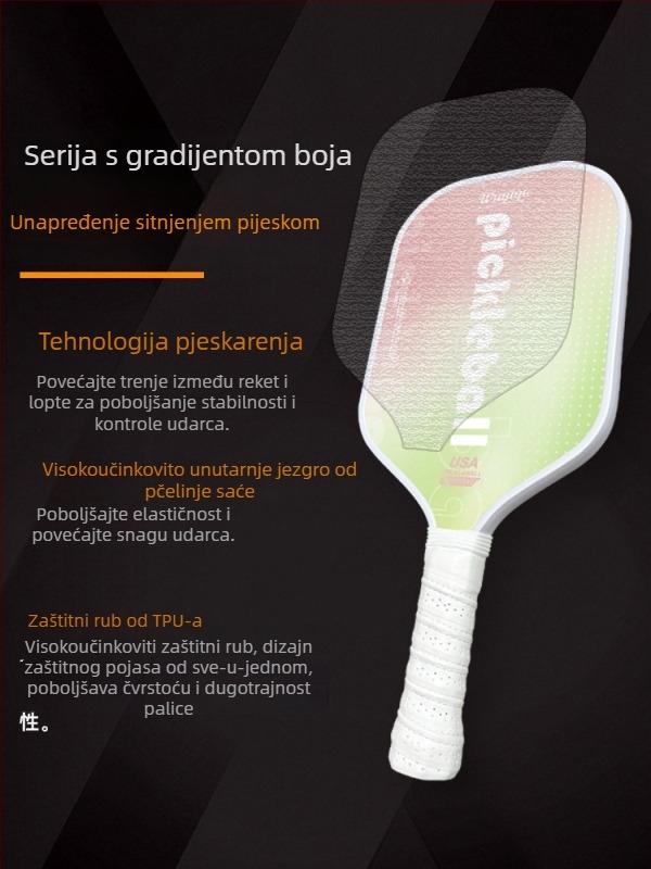 Reket pickleballa od karbonskih vlakana, kompletan set, Kaiyi, za odrasle i djecu, 220 g