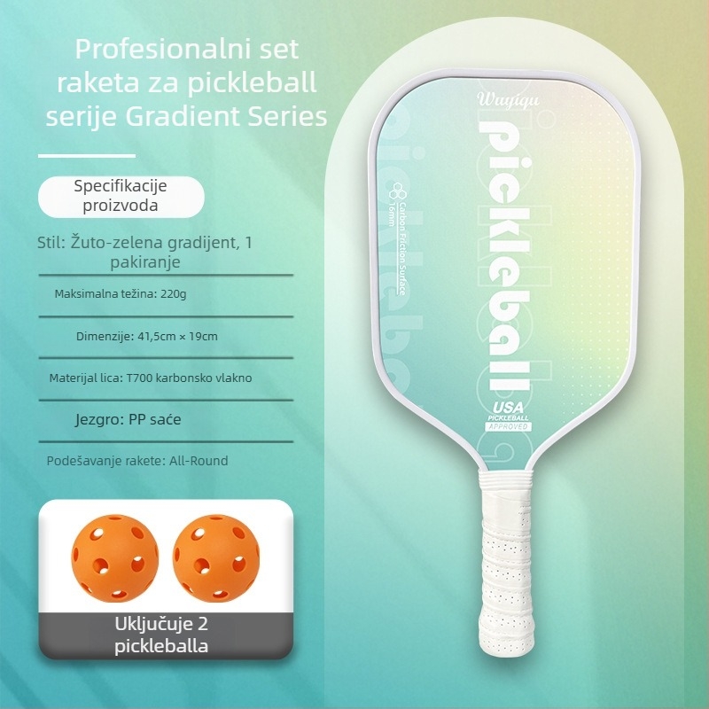 Reket pickleballa od karbonskih vlakana, kompletan set, Kaiyi, za odrasle i djecu, 220 g
