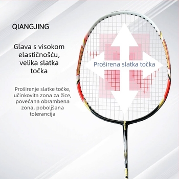WAIWAI badminton raketa za amatere — aluminijski okvir, težina 95–100 g, horizontalni udar, drška G2