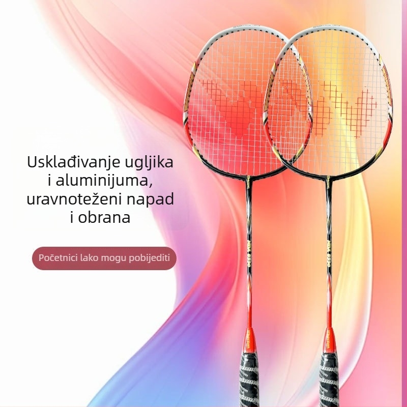WAIWAI badminton raketa za amatere — aluminijski okvir, težina 95–100 g, horizontalni udar, drška G2
