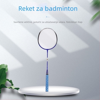 Leopard badminton reketa s torbom, okvir od legure željeza, težina 95–100 g, direktan udarac, mreža od poliesternih vlakana, debljina drške G5