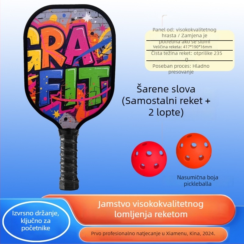 Drveni set reketa za pickleball Leap — topolovo drvo, 280 g