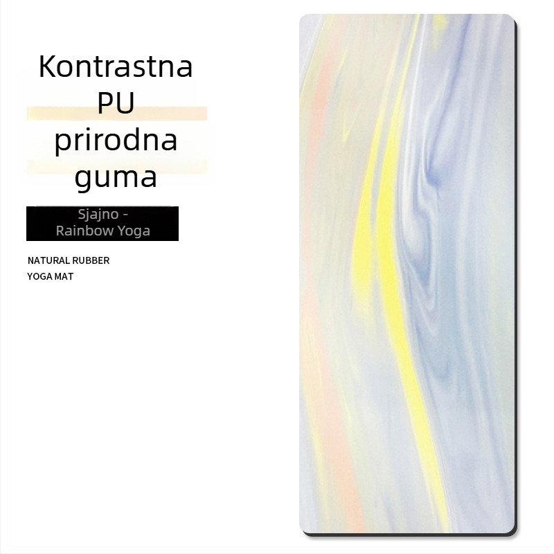 PU joga podloga, višebojna, 5 mm, 183 × 68 cm, protuklizna