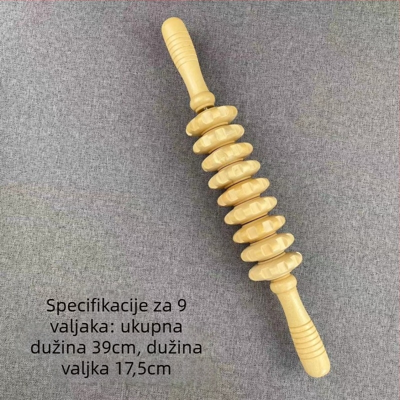 Drveni joga masažni valjak – za cijelo tijelo, masažer za struk, vrat, leđa i ramena, kućna upotreba