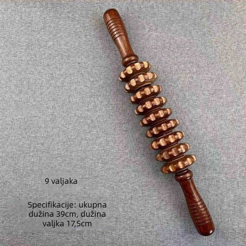 Drveni joga masažni valjak – za cijelo tijelo, masažer za struk, vrat, leđa i ramena, kućna upotreba