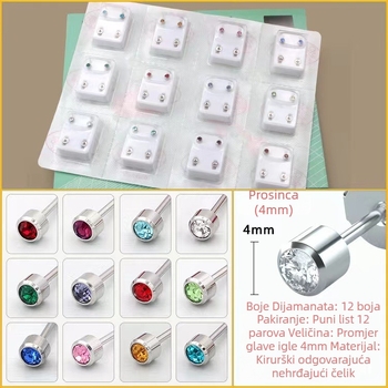 Pištolj za piercing uha – 316 inox, elektroplatiranje, unisex, jednostavan stil, krug, srce, pet zvjezdica