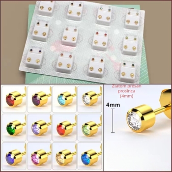 Pištolj za piercing uha – 316 inox, elektroplatiranje, unisex, jednostavan stil, krug, srce, pet zvjezdica