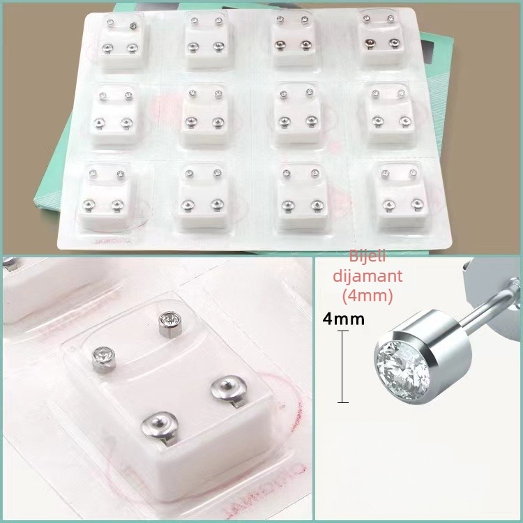 Pištolj za piercing uha – 316 inox, elektroplatiranje, unisex, jednostavan stil, krug, srce, pet zvjezdica