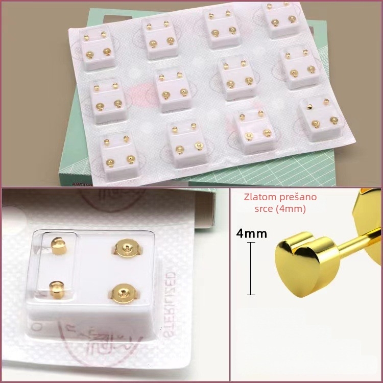 Pištolj za piercing uha – 316 inox, elektroplatiranje, unisex, jednostavan stil, krug, srce, pet zvjezdica