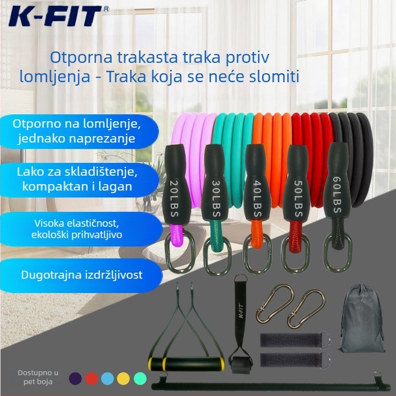 Latex žica napuhanja za kućne vježbe – snaga ruku, proširenje prsa, trening otpora – 135×1600