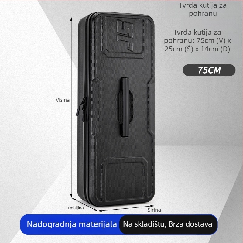 Čvrsta kutija za plovke i torba za štapove s uzorkom karbonskih vlakana — vodootporna futrola za opremu za morski ribolov