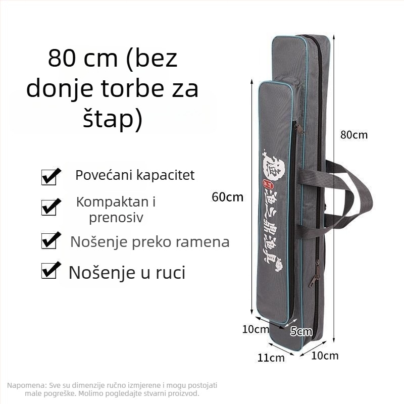 Platnene torbe ribolovne opreme za štapove dužine 80–125 cm, torba za štapove, torba za ručne štapove i torba za pohranu