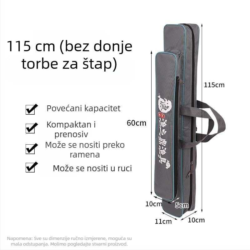 Platnene torbe ribolovne opreme za štapove dužine 80–125 cm, torba za štapove, torba za ručne štapove i torba za pohranu