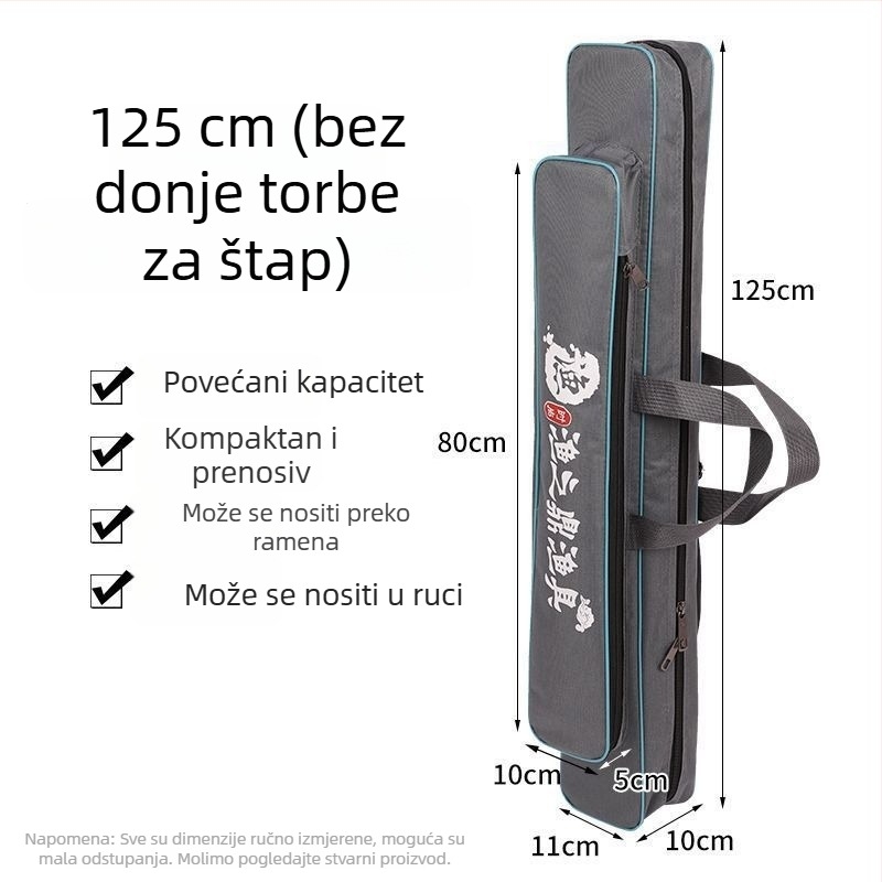 Platnene torbe ribolovne opreme za štapove dužine 80–125 cm, torba za štapove, torba za ručne štapove i torba za pohranu