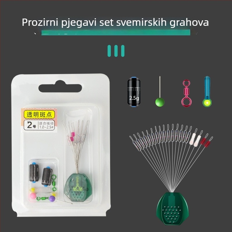 Silikonski set dodataka za ribarsku liniju – komplet šarenih prstena i komponenti