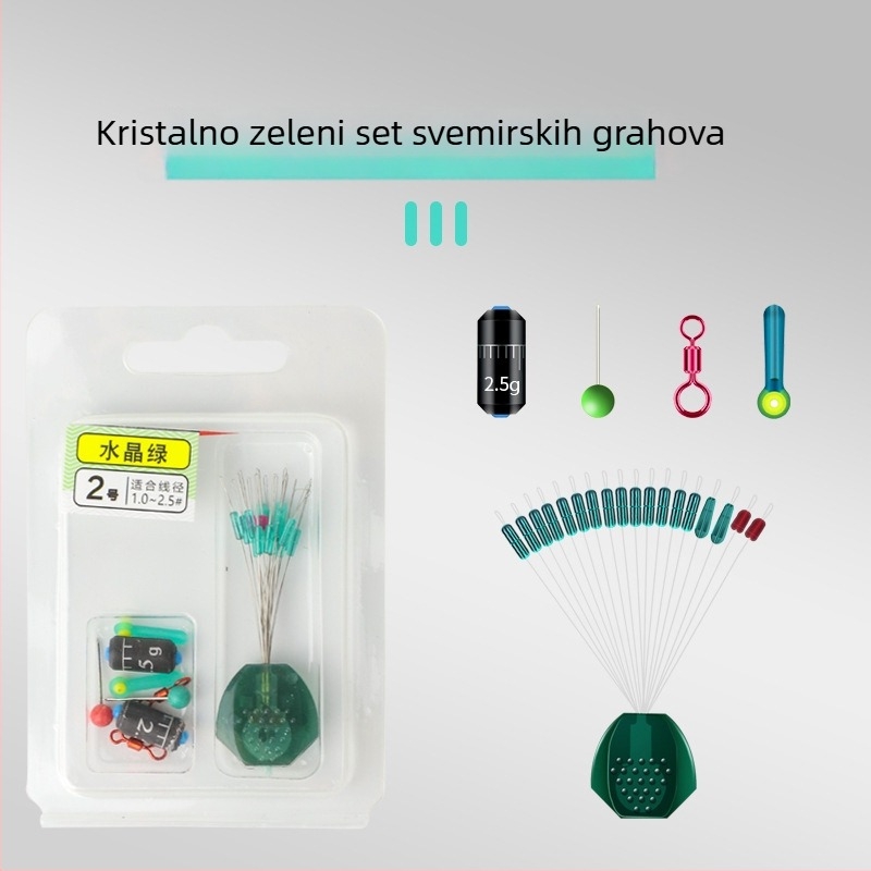 Silikonski set dodataka za ribarsku liniju – komplet šarenih prstena i komponenti