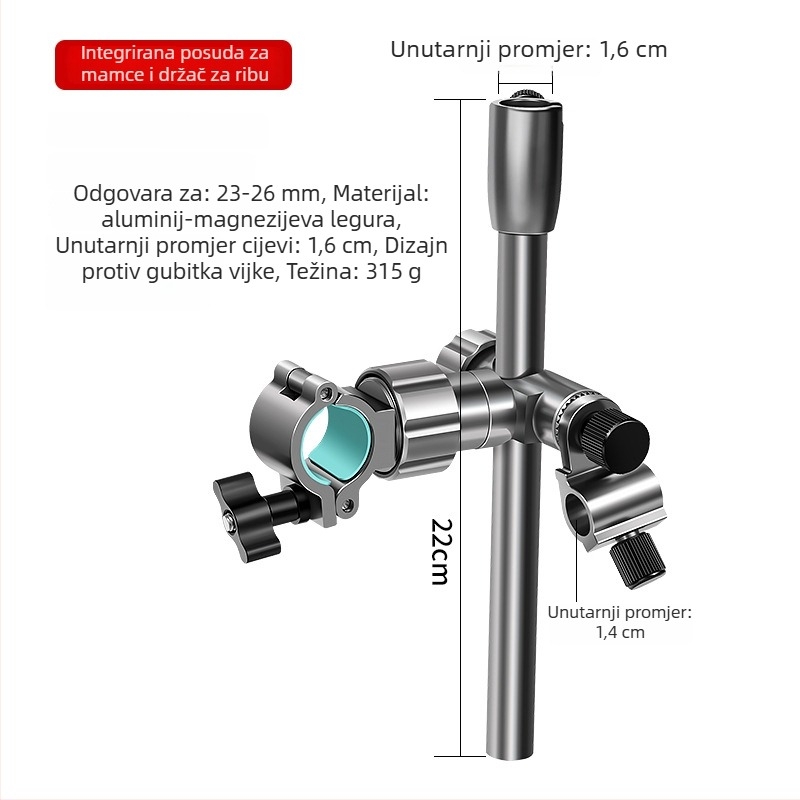 Set dodatne opreme za ribolovni stol, tri dijela, univerzalno lijevo/desno, aluminijska legura, Drooping string