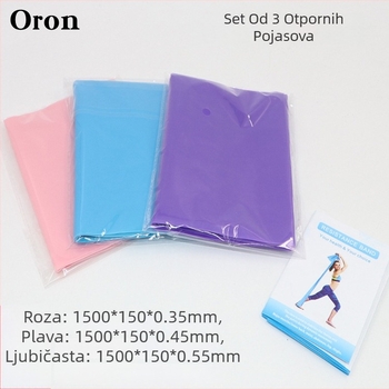 Oron TPE joga rastgnuti remen s debelim latex kabelom za bokove otpor – jednobojni fitness dodatak