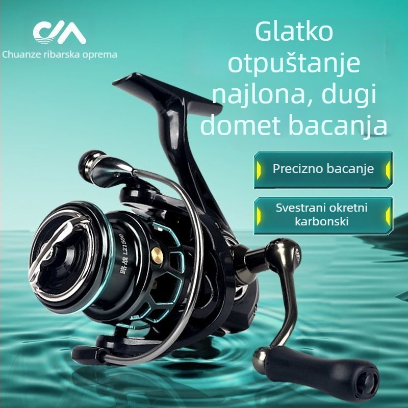 Kawasawa spinning kolut, potpuno metalno kućište, prednji kočioni sustav, dugačak domet bacanja