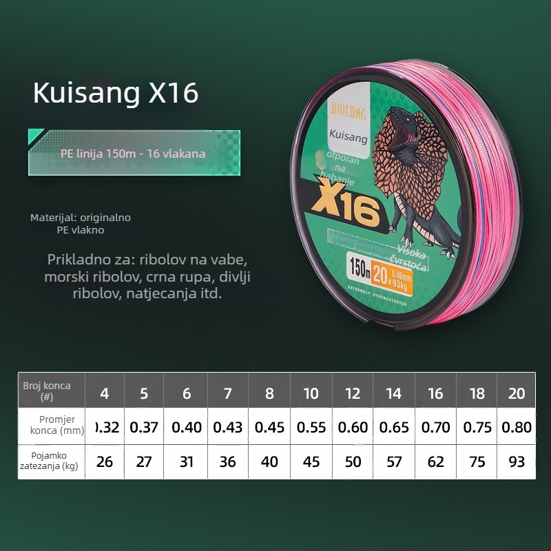 Kant PE 8-vlasična glavna ribarska najlona, 100 m