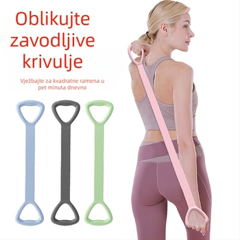 TPE Figure-8 napinjač za jogu i fitness – uže za naprezanje, oblikovanje leđa i ramena, za odrasle