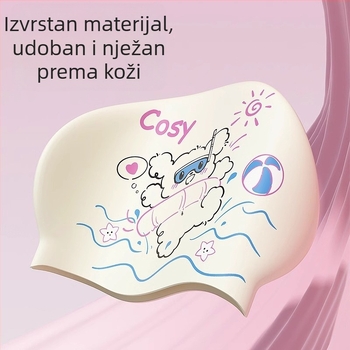 Silicijska kapa za plivanje s karikaturalnim uzorkom, za odrasle (Materijal: silikon, Uzorak: karikatura, Za odrasle, Za plivanje i vodene sportove)