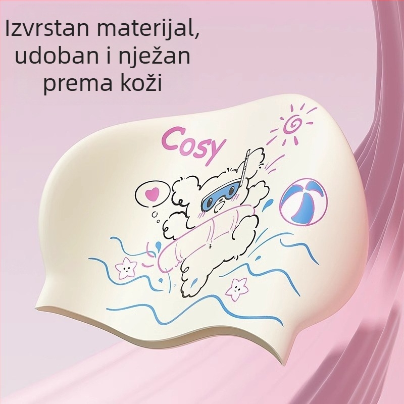 Silicijska kapa za plivanje s karikaturalnim uzorkom, za odrasle (Materijal: silikon, Uzorak: karikatura, Za odrasle, Za plivanje i vodene sportove)