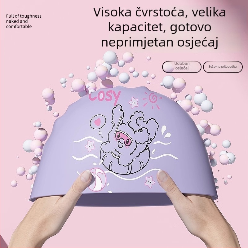 Silicijska kapa za plivanje s karikaturalnim uzorkom, za odrasle (Materijal: silikon, Uzorak: karikatura, Za odrasle, Za plivanje i vodene sportove)