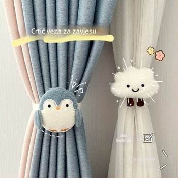 Slatke karikature kaiševa za zavjese za dječju sobu – bez bušenja, jednostavna dekoracija