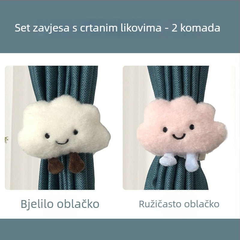 Slatke karikature kaiševa za zavjese za dječju sobu – bez bušenja, jednostavna dekoracija