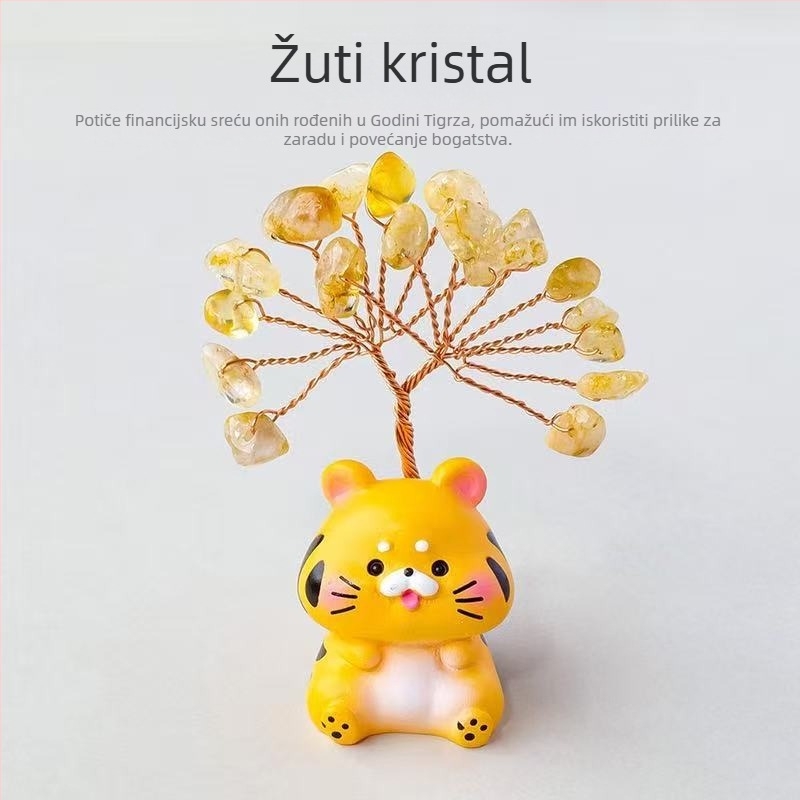 Dvanaest znakova zodijaka – kristalno stablo za ukras, kategorija: nerafinirani kristal, stil: moderni minimalizam
