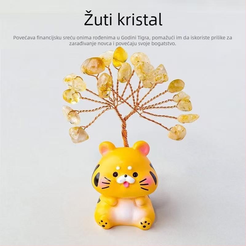 Dvanaest znakova zodijaka – kristalno stablo za ukras, kategorija: nerafinirani kristal, stil: moderni minimalizam