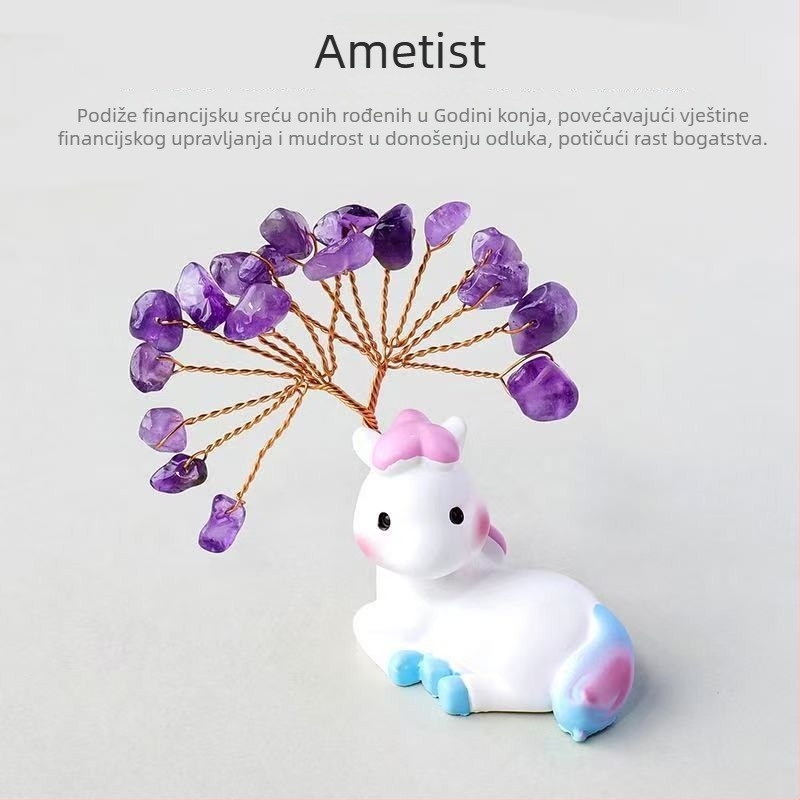 Dvanaest znakova zodijaka – kristalno stablo za ukras, kategorija: nerafinirani kristal, stil: moderni minimalizam