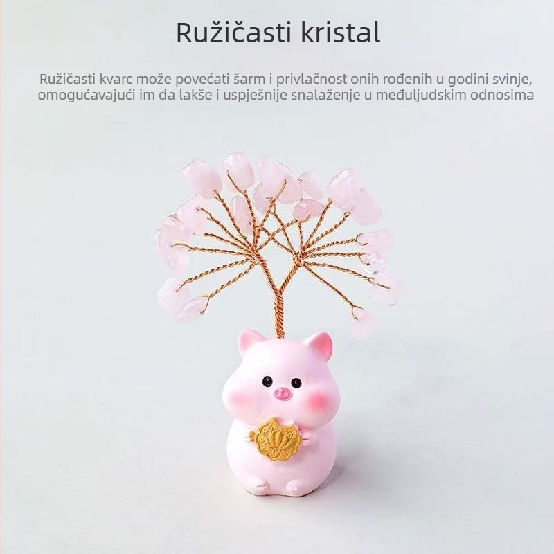 Dvanaest znakova zodijaka – kristalno stablo za ukras, kategorija: nerafinirani kristal, stil: moderni minimalizam