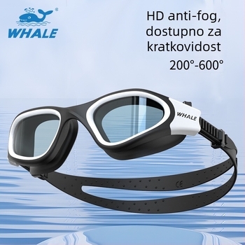 Whale plivačke naočale s receptom, prilagođene za kratkovidnost, leće od polikarbonata, model Cf-7200