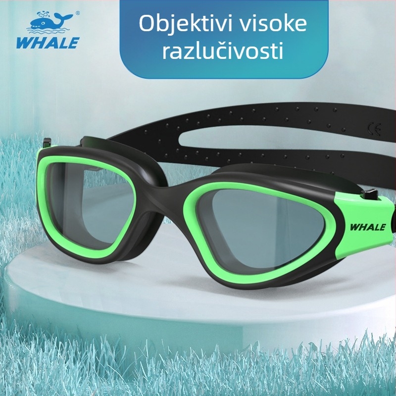 Whale plivačke naočale s receptom, prilagođene za kratkovidnost, leće od polikarbonata, model Cf-7200