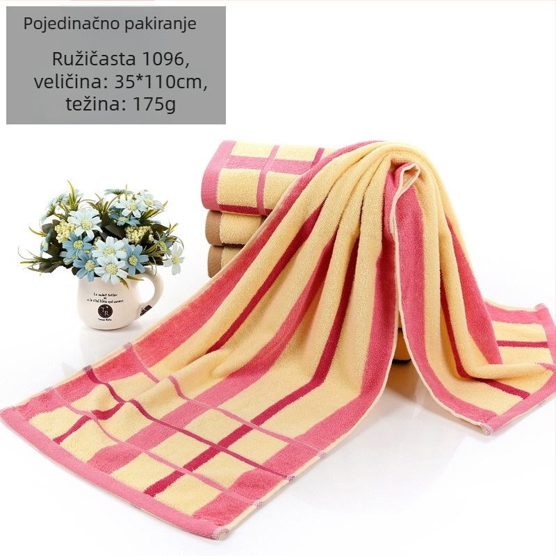 Ručník za kupanje od 100% pamuka, jednostavno tkanje, težina 140–170 g, 32S vlakno