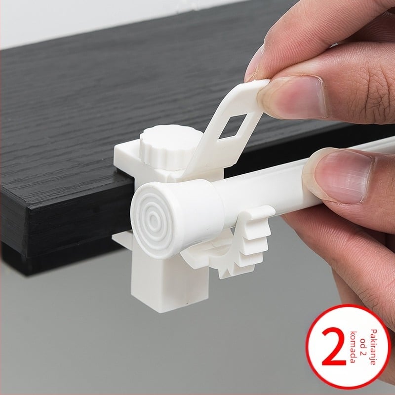 Držač za zavjesnu šipku bez bušenja, teleskopska šipka, plastični materijal, nosivost 5 kg, japanski stil, 2 komada