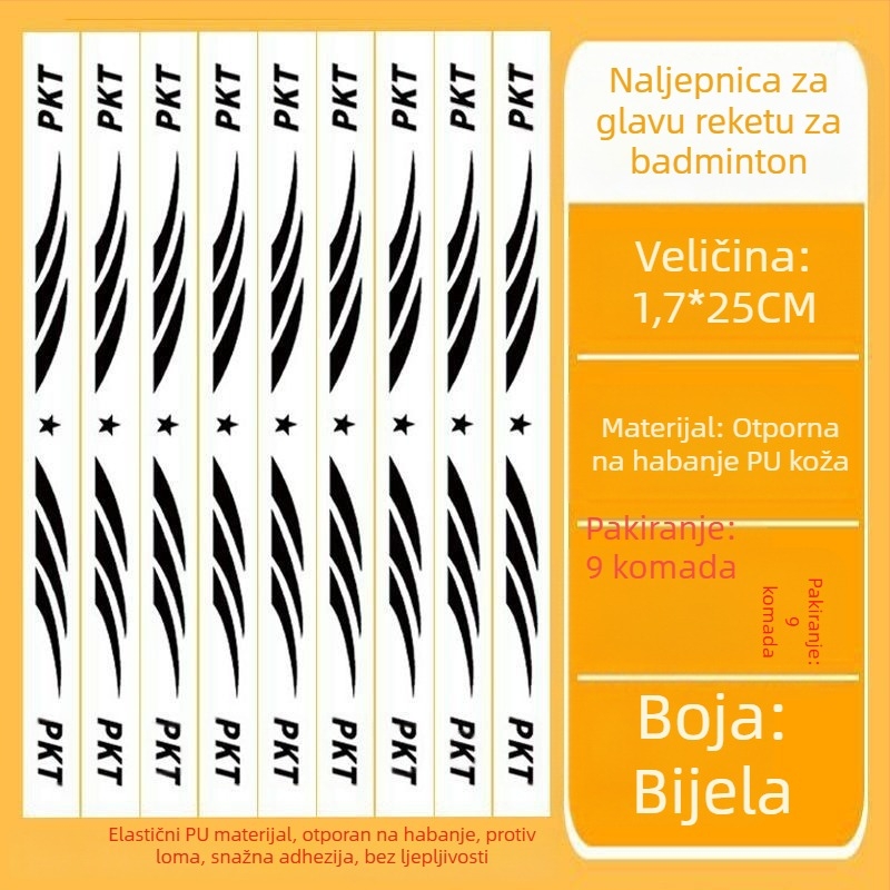 Zaštitni film za okvir teniske rekete – anti-ogrebotine, anti-sudaranje, štiti okvir od ljuštenja boje