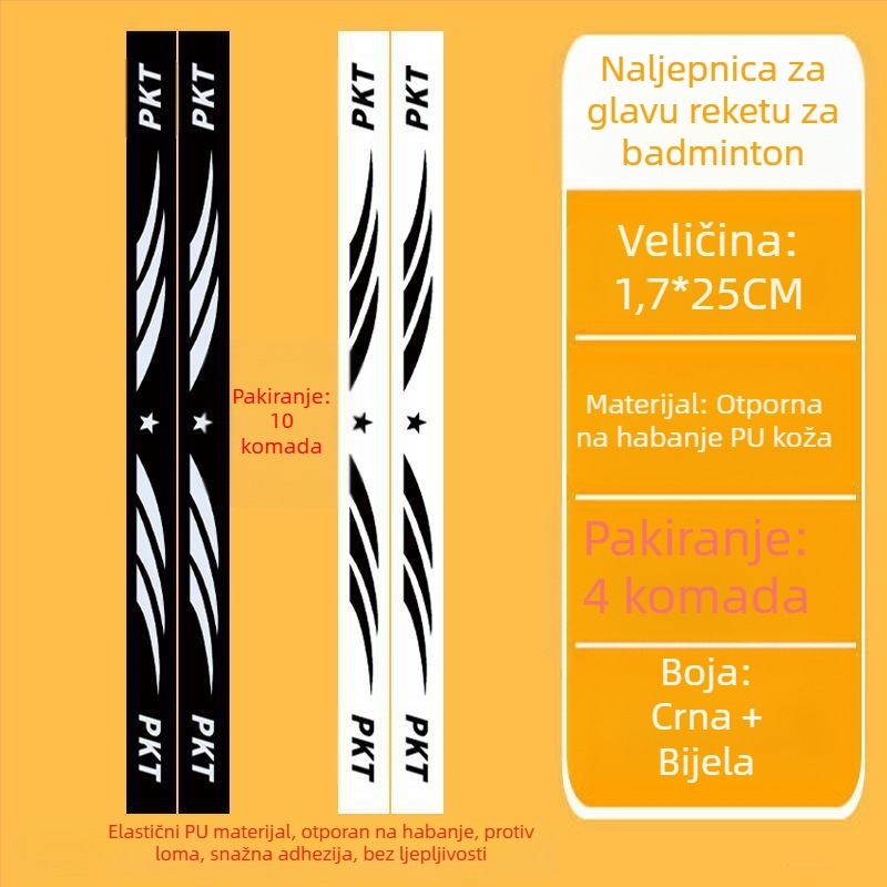 Zaštitni film za okvir teniske rekete – anti-ogrebotine, anti-sudaranje, štiti okvir od ljuštenja boje