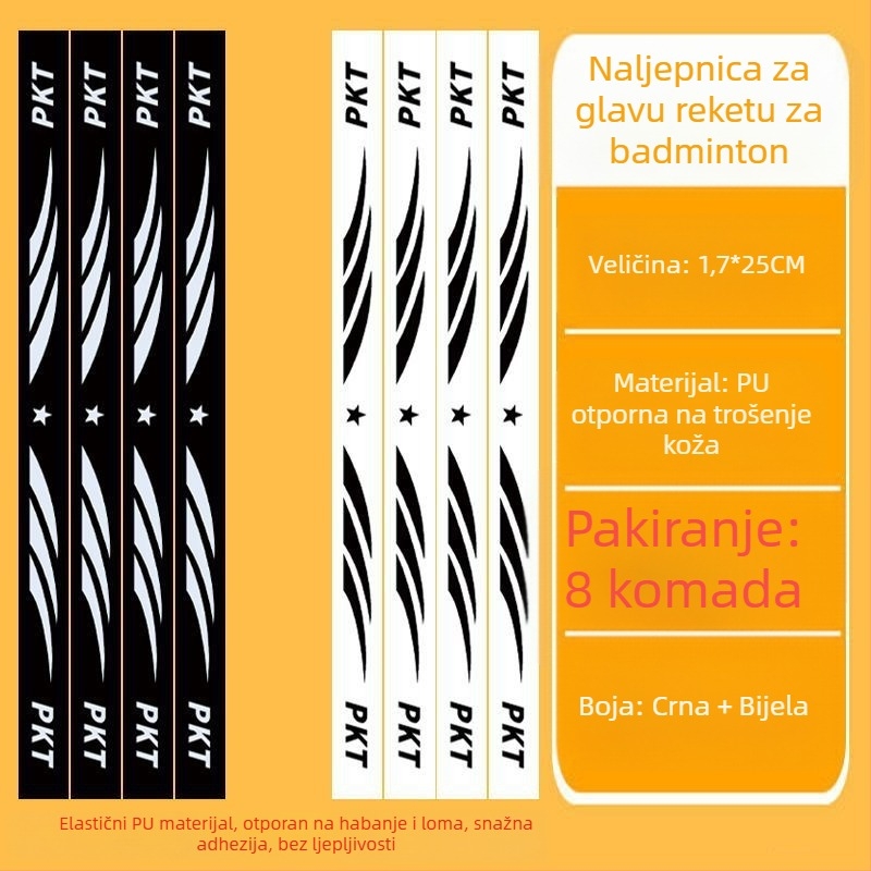Zaštitni film za okvir teniske rekete – anti-ogrebotine, anti-sudaranje, štiti okvir od ljuštenja boje