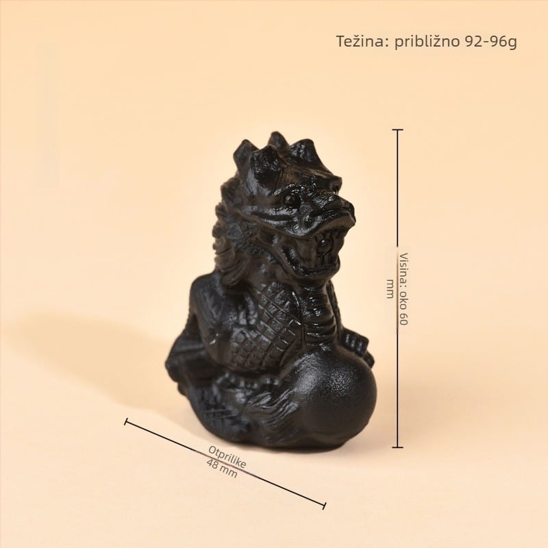Obsidijan Zodijak Ukras - Ručno Irezbarene Zodijak Figure Za Dom I Ured, Zodiakalna Godina