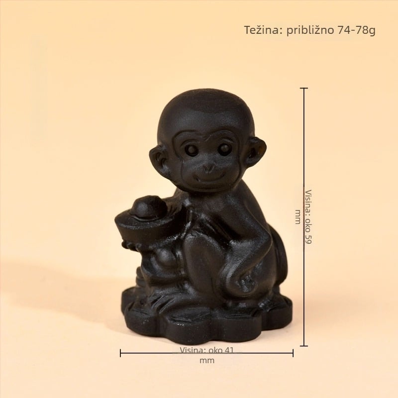 Obsidijan Zodijak Ukras - Ručno Irezbarene Zodijak Figure Za Dom I Ured, Zodiakalna Godina