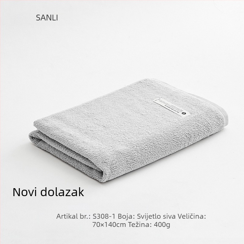 Sanli kupaonski ručnik od 100% pamuka, visoko upijajući, debeli i veći za kućnu upotrebu, za odrasle i djecu, ručnik za plažu