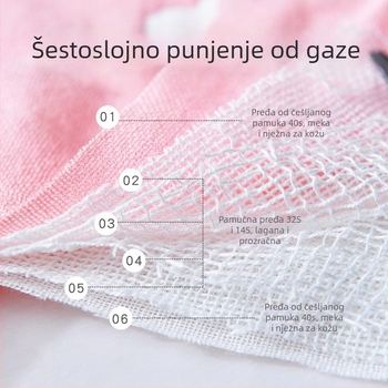 Drizzle šest slojeva gaze deka za bebe, 100% pamuk, ljetna deka za san