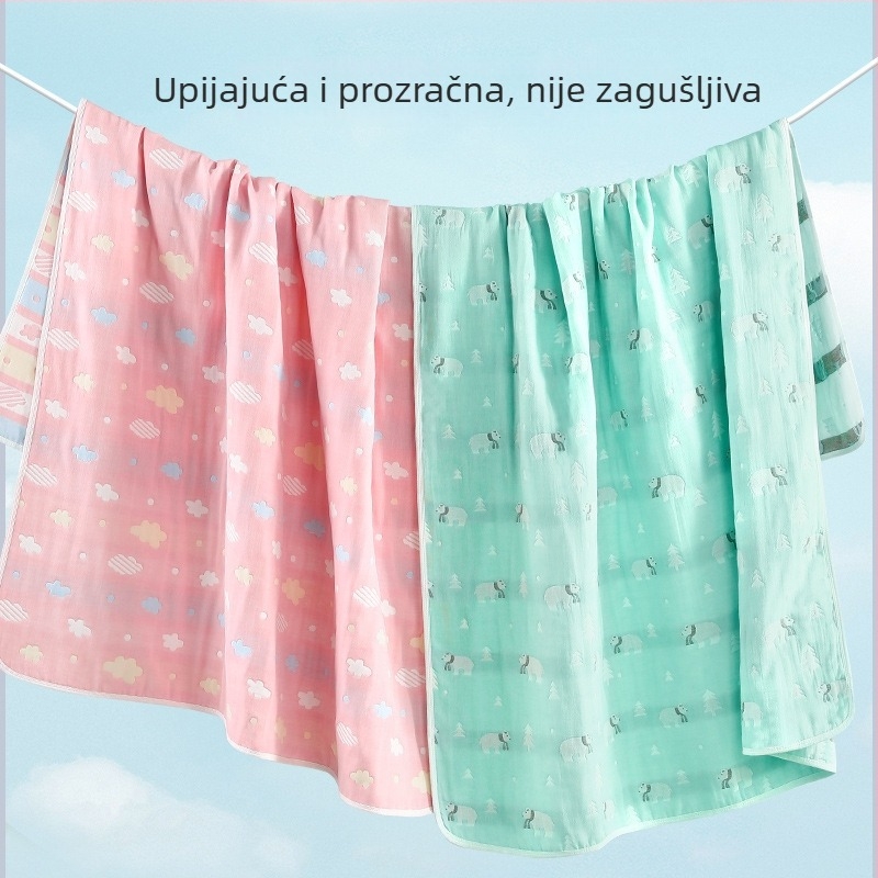 Drizzle šest slojeva gaze deka za bebe, 100% pamuk, ljetna deka za san